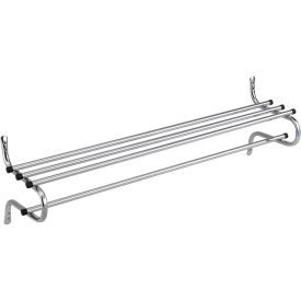 Global Industrial Wall Mount Coat & Towel Rack With Shelf, 60"W, Chrome