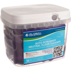 Global Industrial Auto-Scrubber Neutral Floor Cleaner, 50 Pods/Tub, 4 Tubs/Case