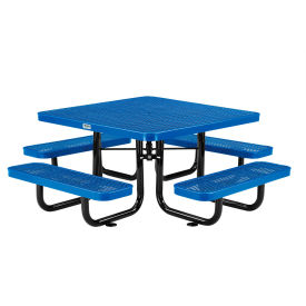 Global Industrial 46" Child Size Square Expanded Picnic Table, Blue