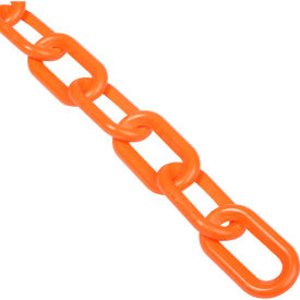 Global Industrial Plastic Chain Barrier, 2"x50'L, Safety Orange