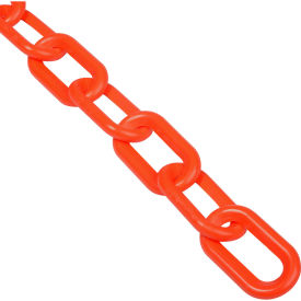 Global Industrial Plastic Chain Barrier, HDPE, 2"x50'L, Traffic Orange