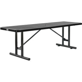 8' Rectangular Expanded Metal Outdoor Table, Black