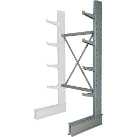Global Industrial Single Sided Medium Duty Cantilever Add-On Rack, 2" Lip, 48"Wx33"Dx96"H