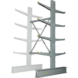 Global Industrial Double Sided Medium Duty Cantilever Add-On Rack, 2" Lip, 48"Wx60"Dx96"H