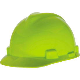 MSA V-Gard® Slotted Cap With 1-Touch Suspension, Hi-Viz Yellow-Green - Pkg Qty 20