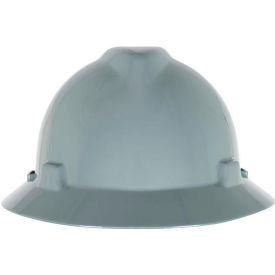 MSA V-Gard® Slotted Full-Brim Hat With Staz-On Suspension, Gray - Pkg Qty 20