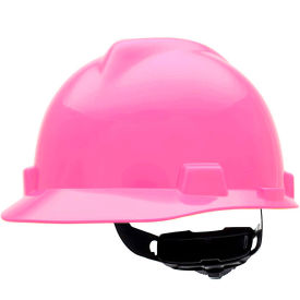 MSA V-Gard® Slotted Cap With Fas-Trac III Suspension, Hot Pink - Pkg Qty 20