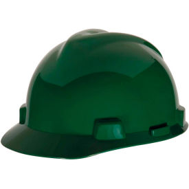 MSA V-Gard® Slotted Cap With 1-Touch Suspension, Green - Pkg Qty 20