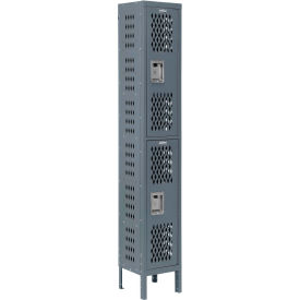 Global Industrial Infinity 2-Tier 2 Door Ventilated Locker, 12"Wx12"Dx78"H, Unassembled