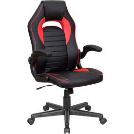 Racing/Gaming Chair, Mid Back, Synthetic Leather, Black/Red