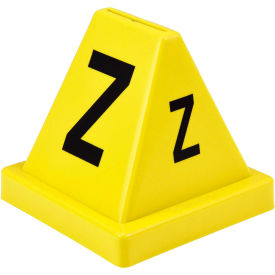 Lettered Cones, A-Z, 4-1/2"L x 4-1/2"W x 4-3/8"H, Yellow