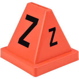 Lettered Cones, A-Z, 4-1/2"L x 4-1/2"W x 4-3/8"H, Red