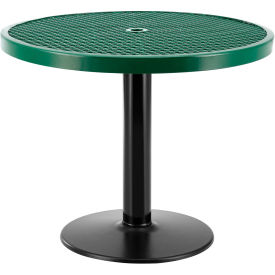 36" Round Outdoor Cafe Table with Pedestal Base, 29"H, Green