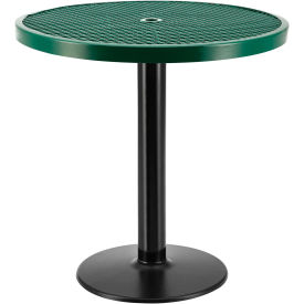 36" Round Outdoor Counter Height Table with Pedestal Base, 36"H, Green