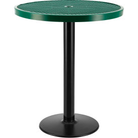 36" Round Outdoor Bar Height Table with Pedestal Base, 42"H, Green