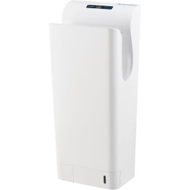 High Velocity Vertical Automatic Hand Dryer W/ HEPA Filter, White, 110-120V