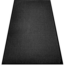 3'W x 5'L Plush Entrance Mat, 3/8" Thick, Charcoal Black