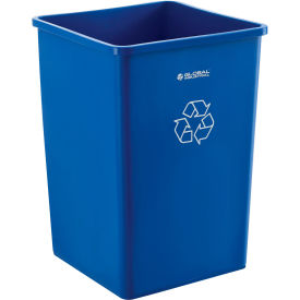 Global Industrial Square Recycling Trash Can, 35 Gallon, Blue