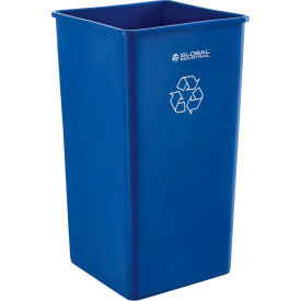 Global Industrial Square Recycling Trash Can, 55 Gallon, Blue