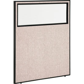 Office Partition Panel With Partial Window, 48-1/4"W x 60"H, Tan