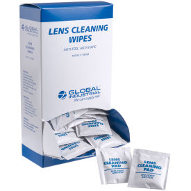 Global Industrial Individually Wrapped Lens Cleaning Wipes, 100/Box