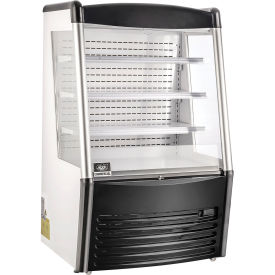 Nexel™ Refrigerated Open Display Merchandiser w/ Curtain, 13.8 Cu. Ft., Black