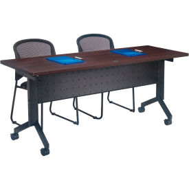 Global Industrial Flip-Top Training Table, 48"L x 24"W, Walnut