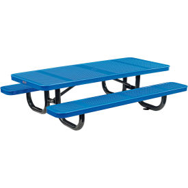 Global Industrial 6' Rectangular Kids Picnic Table, Perforated Metal, Blue