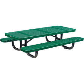 Global Industrial 6' Rectangular Kids Picnic Table, Perforated Metal, Green