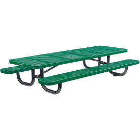 Global Industrial 8' Rectangular Kids Picnic Table, Perforated Metal, Green