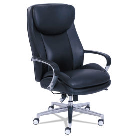 Commercial 2000 Big And Tall Executive Chair Dynamic Lumbar 400 Lbs. Cap, Blk Seat/Back, Silver Base
