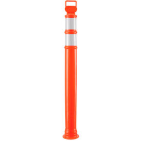 Global Industrial Portable Delineator Post w/ 3" Reflective Bands, 45"H, Orange