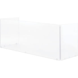 Tri-Fold Acrylic Desk Shield, 58"W x 20"D x 24"H, Clear