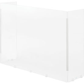 Tri-Fold Acrylic Desk Shield, 40"W x 11"D x 30"H, Clear