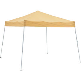 Global Industrial Portable Pop-Up Canopy, Slant-Leg, 10'L x 10'W x 8'11"H, Tan