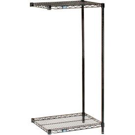 Nexel Black Epoxy, 2 Tier, Wire Shelving Add-On Unit, 54"W x 18"D x 34"H