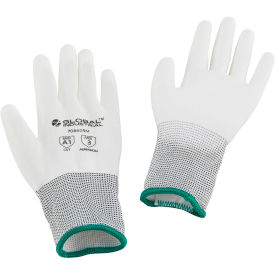 Global Industrial Flat Polyurethane Coated Gloves, Medium, White - Pkg Qty 12