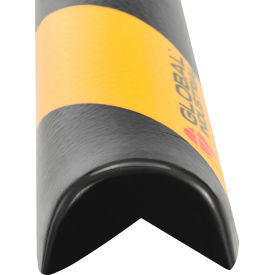Global Industrial 90-Degree Rounded Corner Bumper Guard, Type A, Black/Yellow, 39-3/8"L
