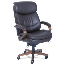 La-Z-Boy Woodbury Series Big & Tall Executive Chair, 400 lb. Capacity, Leather, Brown