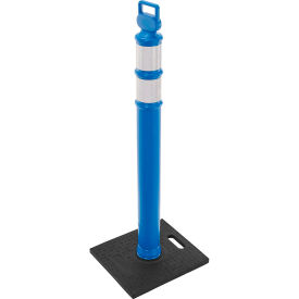 Global Industrial 49"H Portable Reflective Delineator Post with Square Base, Blue