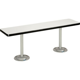 Global Industrial Locker Room Bench, Laminate w/ Steel Tube Pedestal Legs, 48"W x 12"D x 17"H