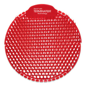 Fresh Products Slant7 with Terminator Urinal Screen, Evergreen Scent, Red, 30/Carton