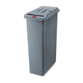 Rubbermaid Commercial Products Slim Jim Confidential Document Container, Plastic, Gray