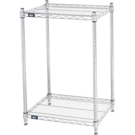 Global Industrial 2 Shelf, Chrome Wire Shelving Unit, Starter, 24"W x 18"D x 34"H
