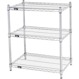 Global Industrial 3 Shelf, Chrome Wire Shelving Unit, Starter, 30"W x 18"D x 34"H