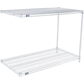Global Industrial 2 Shelf, Chrome Wire Shelving Unit, Add On, 42"W x 18"D x 34"H
