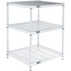 Global Industrial 3 Shelf, Chrome Wire Shelving Unit, Starter, 24"W x 21"D x 34"H