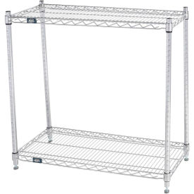 Global Industrial 2 Shelf, Chrome Wire Shelving Unit, Starter, 36"W x 12"D x 34"H