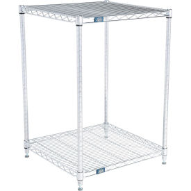 Global Industrial 2 Shelf, Chrome Wire Shelving Unit, Starter, 24"W x 24"D x 34"H