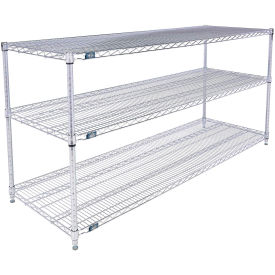 Global Industrial 3 Shelf, Chrome Wire Shelving Unit, Starter, 72"W x 21"D x 34"H